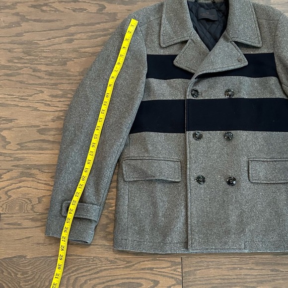 Scotch & Soda Men’s Gray and Navy Wool Peacoat Size XL - Picture 12 of 14